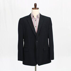 Stafford 46L Black Solid 2-Button Sport Coat Blazer Jacket P327